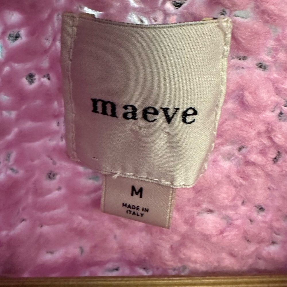Maeve | Pink Chunky Knit Sweater | Wool Blend | Mock Neck | Size M - Picture 7 of 8